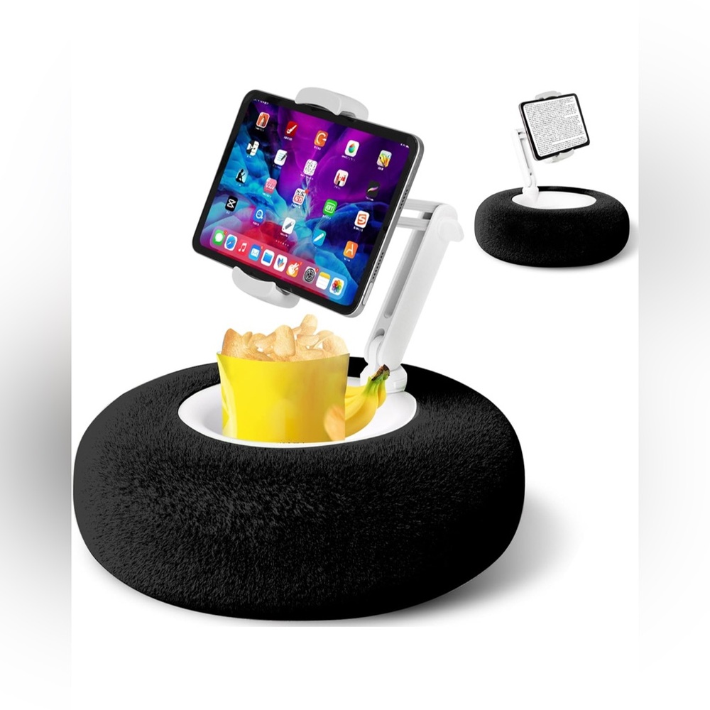 Universal Black Tablet Holder with Cup Holder